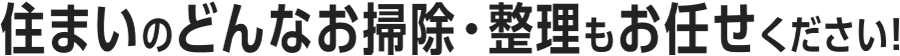 住まいのどんなお掃除・整理もお任せください!